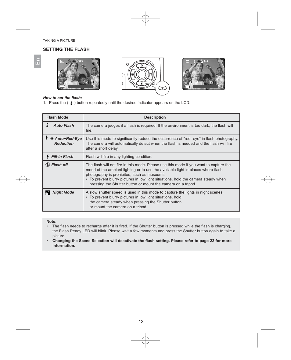 Setting the flash, Reduction | Concord Camera 3341z User Manual | Page 14 / 61