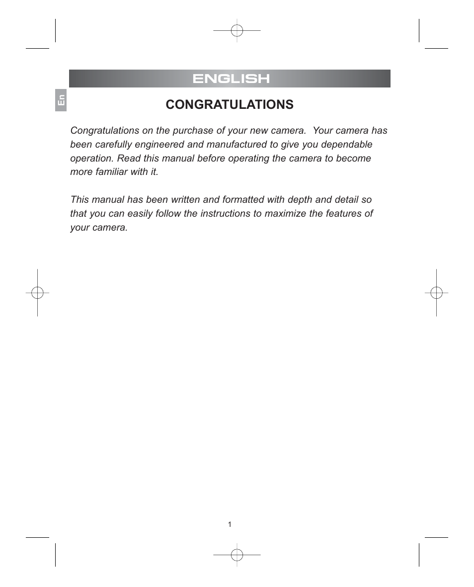 Congratulations, English | Concord Camera 3341z User Manual | Page 2 / 61