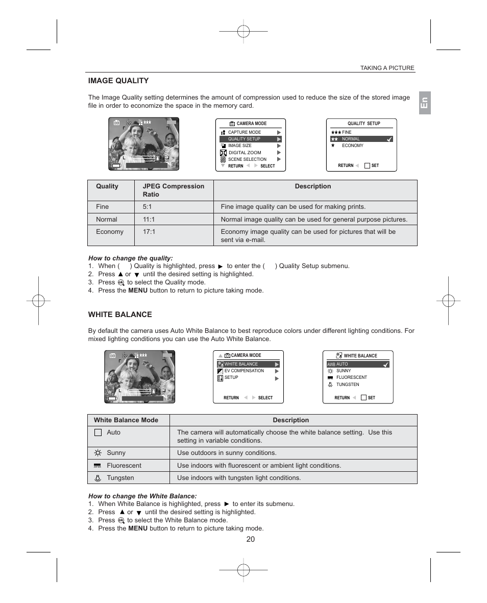 Image quality, White balance | Concord Camera 3341z User Manual | Page 21 / 61