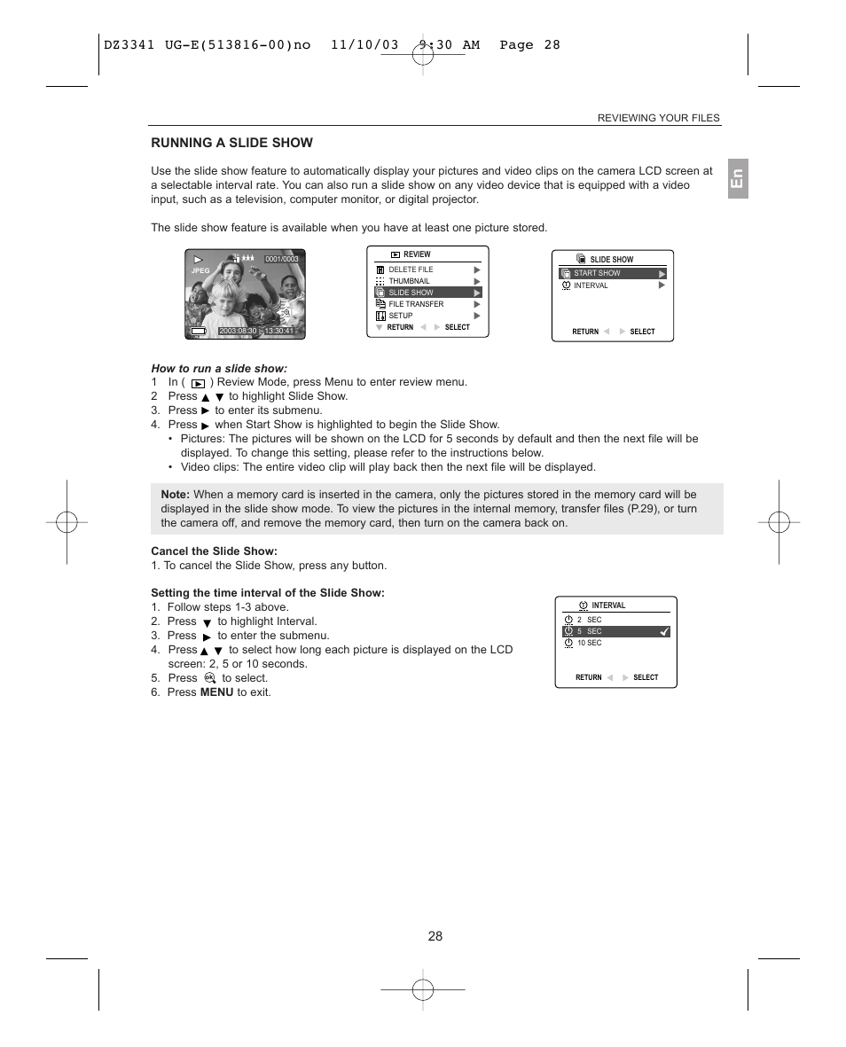 Running a slide show | Concord Camera 3341z User Manual | Page 29 / 61