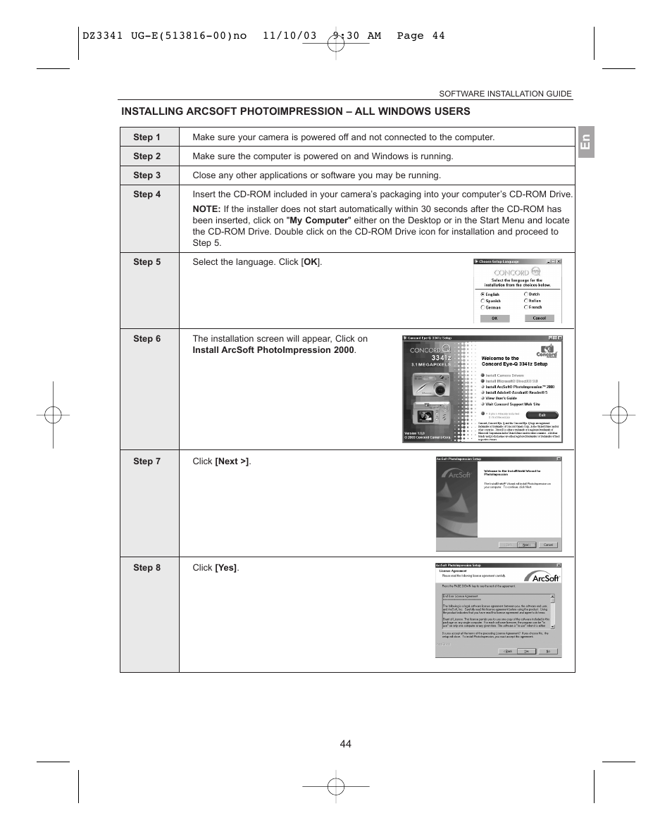 Concord Camera 3341z User Manual | Page 45 / 61