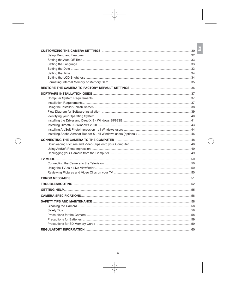 Concord Camera 3341z User Manual | Page 5 / 61