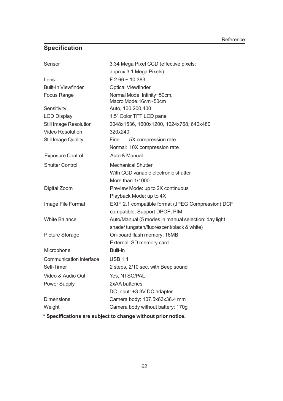 Concord Camera 3132z User Manual | Page 67 / 68