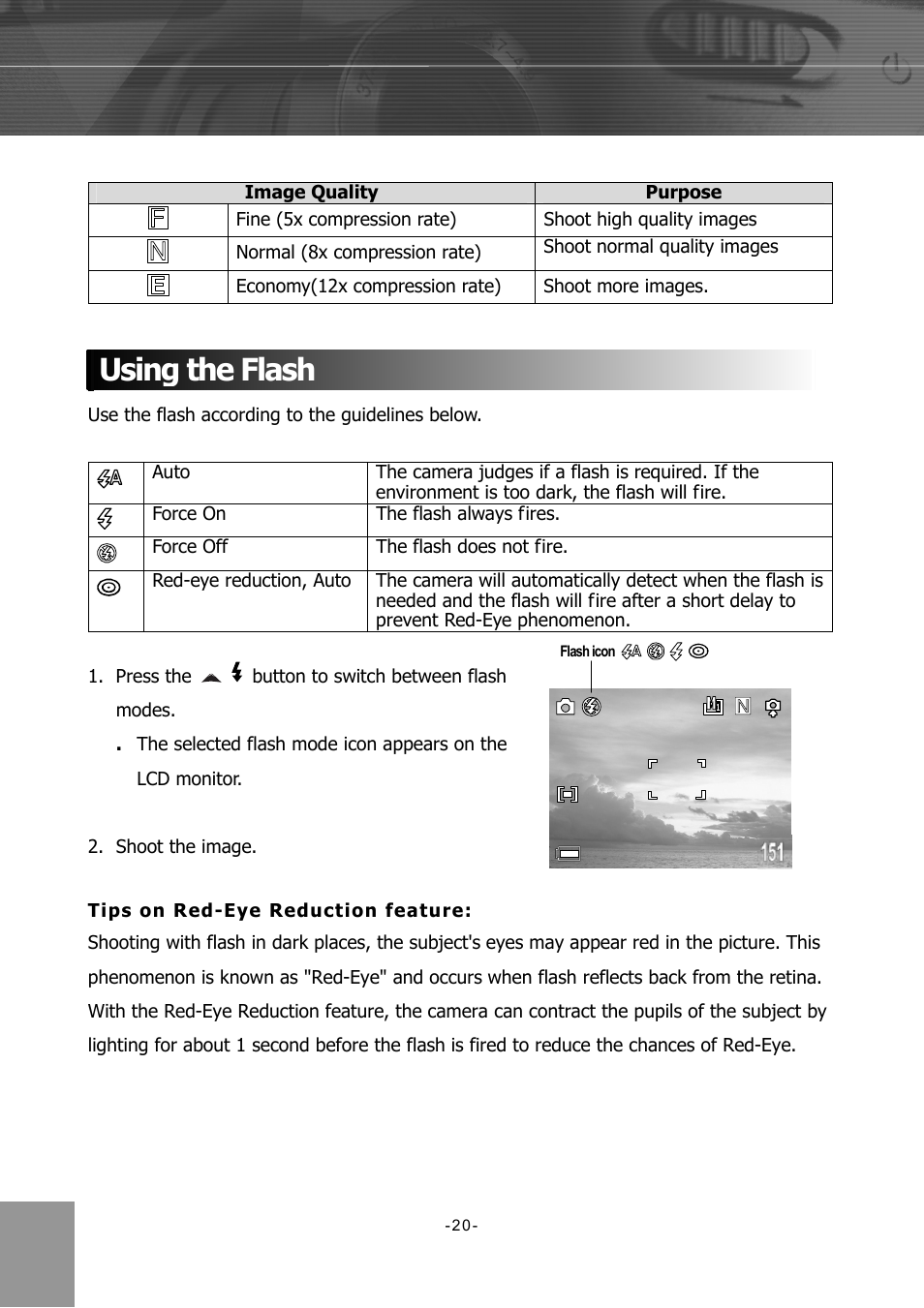 Using the flash | Concord Camera 4340z User Manual | Page 23 / 57
