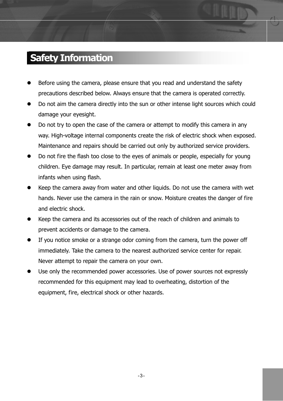 Safety information | Concord Camera 4340z User Manual | Page 6 / 57