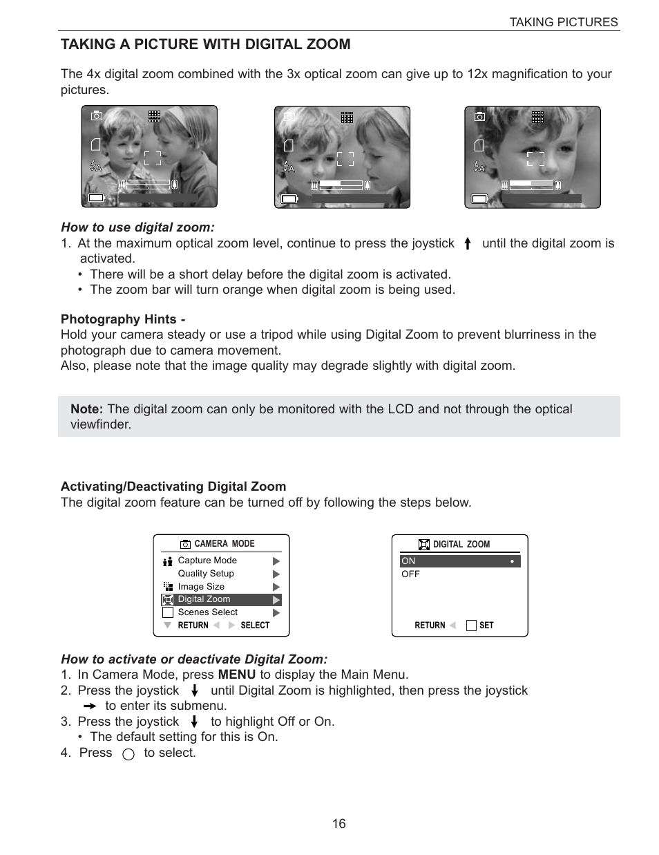 Taking a picture with digital zoom | Concord Camera Eye-Q 3340z User Manual | Page 17 / 66