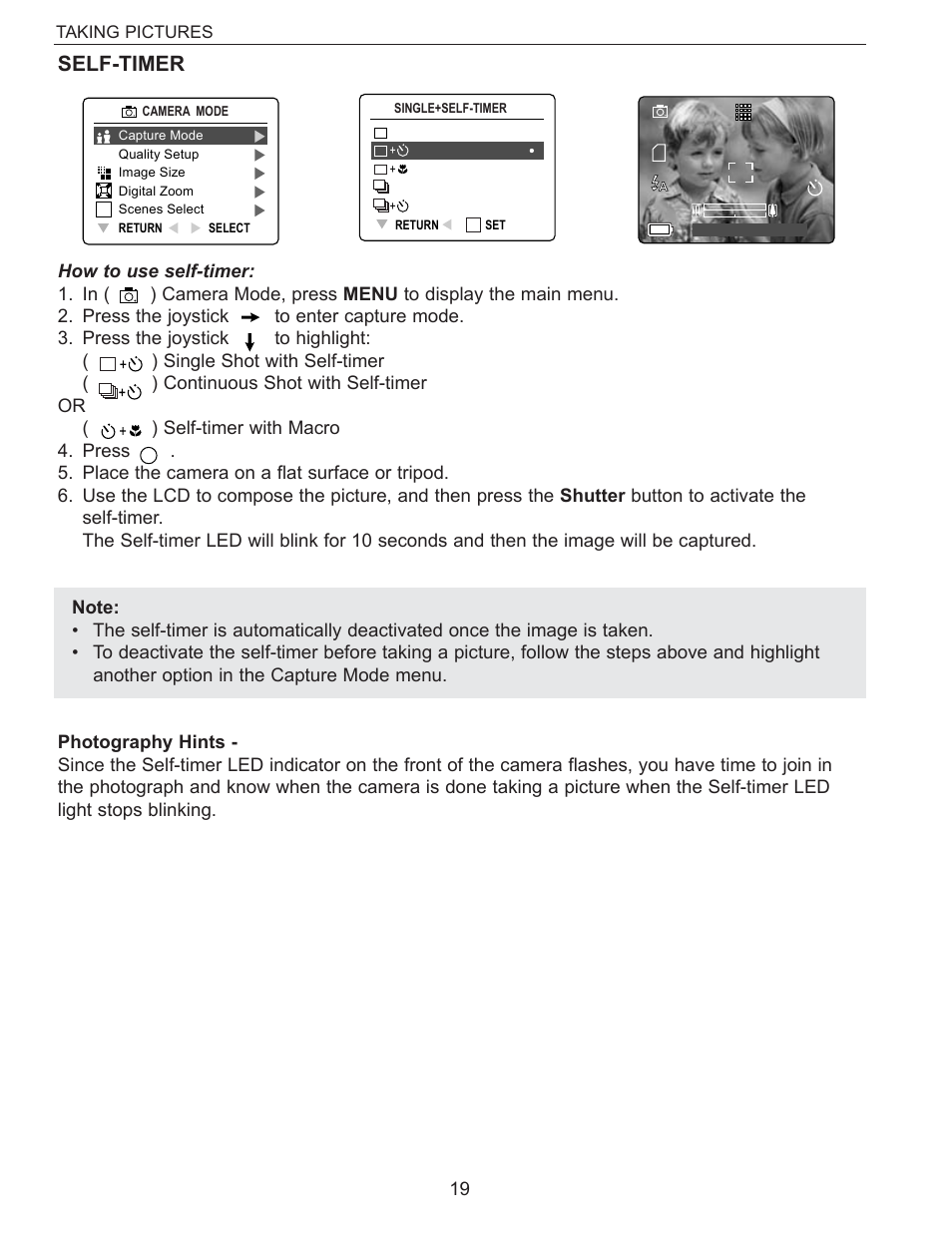 Self-timer | Concord Camera Eye-Q 3340z User Manual | Page 20 / 66