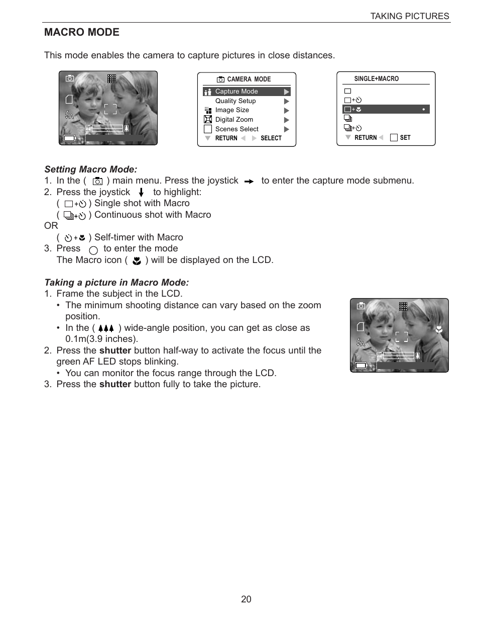 Macro mode | Concord Camera Eye-Q 3340z User Manual | Page 21 / 66