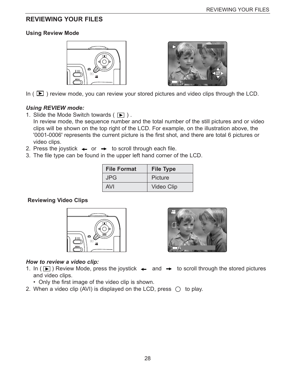 Reviewing your files | Concord Camera Eye-Q 3340z User Manual | Page 29 / 66