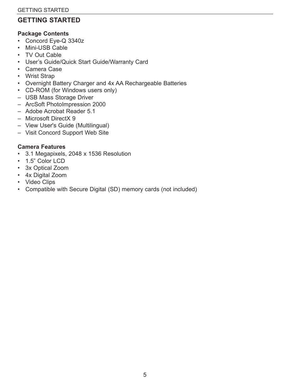 Concord Camera Eye-Q 3340z User Manual | Page 6 / 66