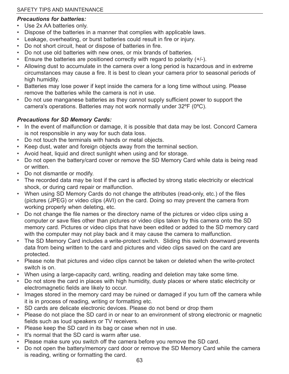 Concord Camera Eye-Q 3340z User Manual | Page 64 / 66