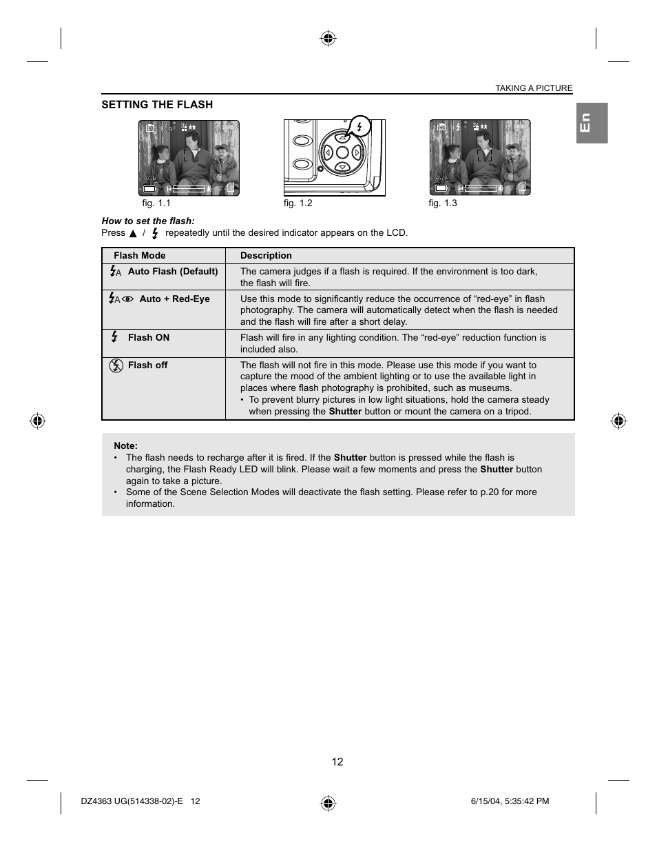 Setting the flash | Concord Camera Concord Eye-Q 4363z User Manual | Page 14 / 74