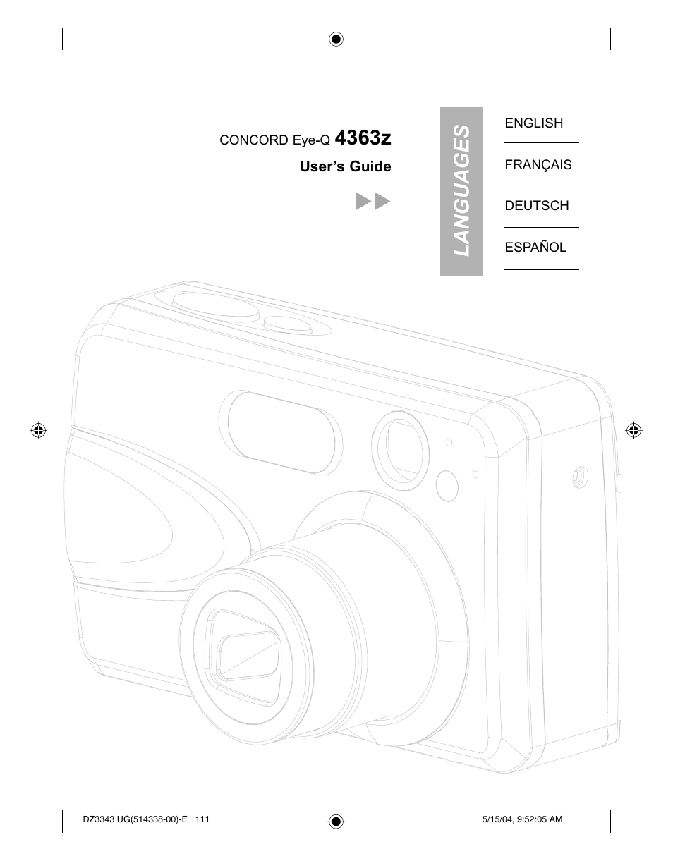 Languages, 4363z | Concord Camera Concord Eye-Q 4363z User Manual | Page 2 / 74
