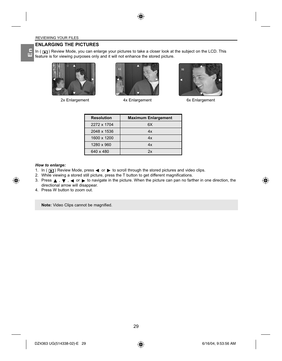 Enlarging the pictures | Concord Camera Concord Eye-Q 4363z User Manual | Page 31 / 74