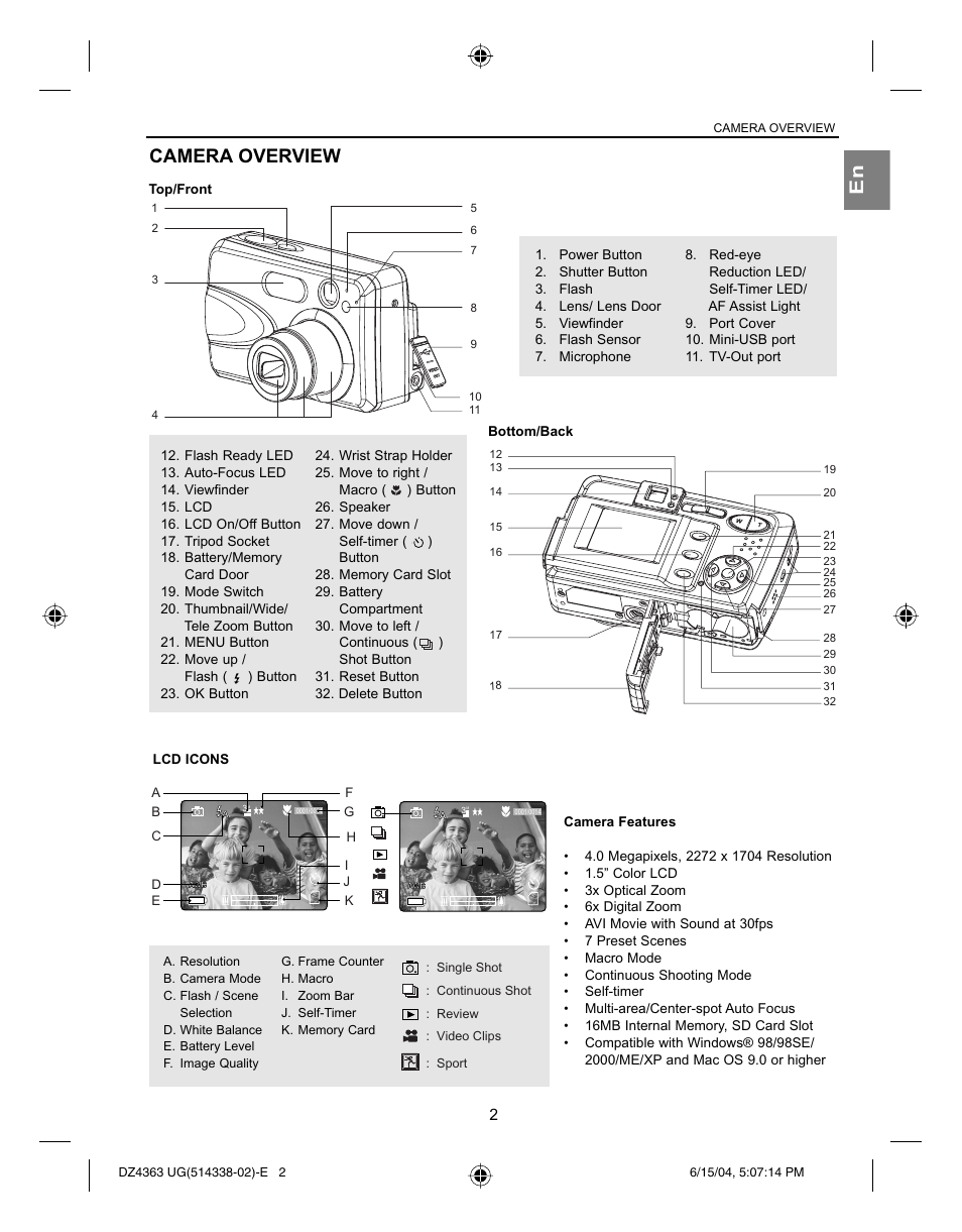 En camera overview | Concord Camera Concord Eye-Q 4363z User Manual | Page 4 / 74