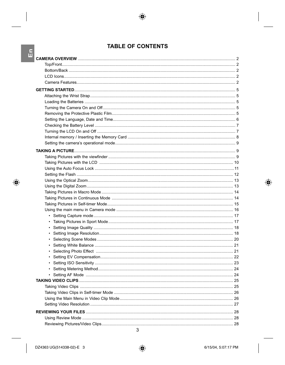 Concord Camera Concord Eye-Q 4363z User Manual | Page 5 / 74