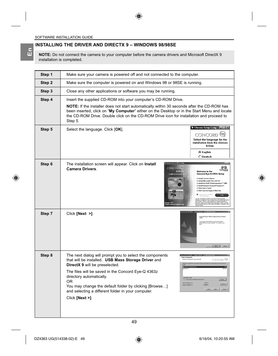 Concord Camera Concord Eye-Q 4363z User Manual | Page 51 / 74