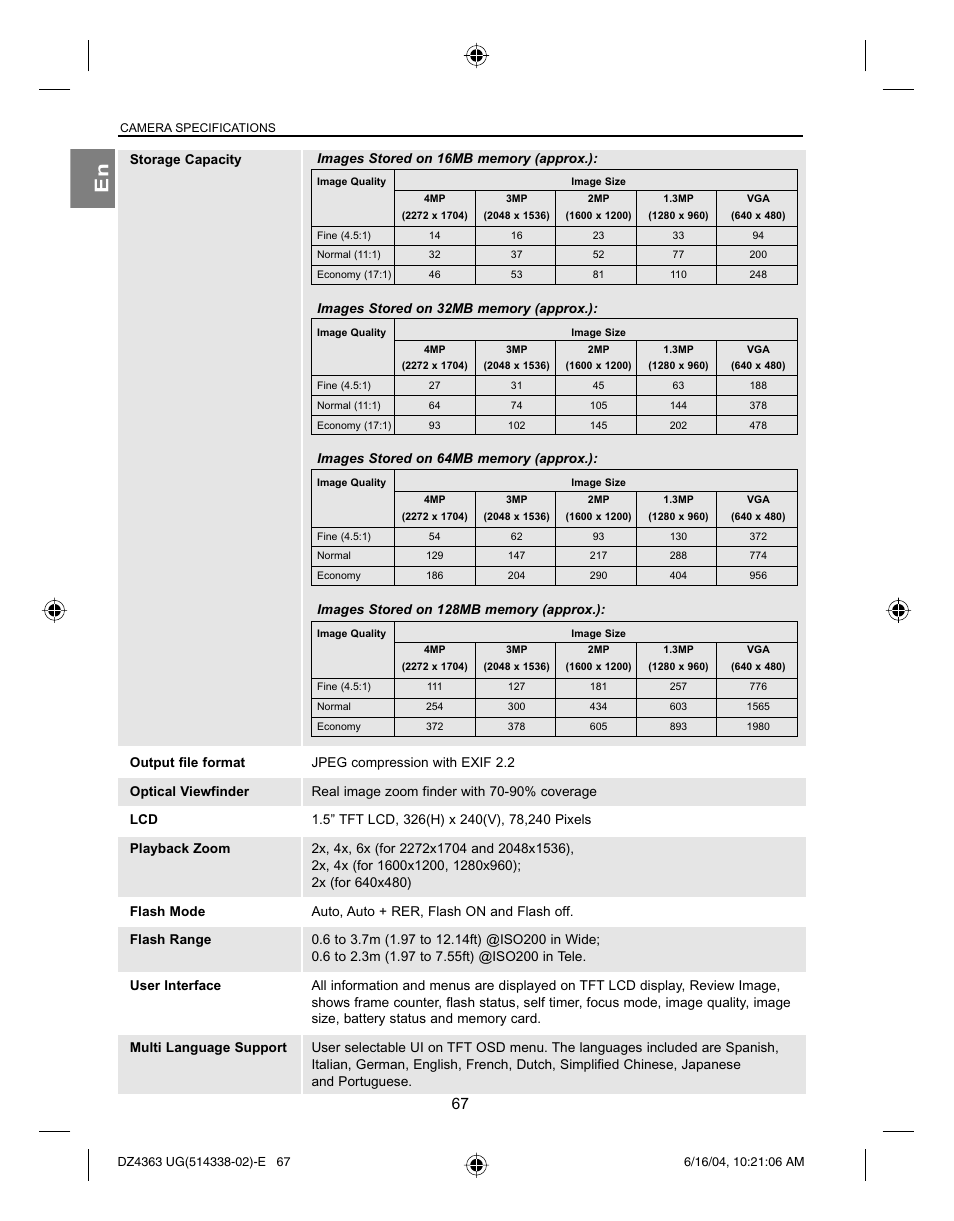 Concord Camera Concord Eye-Q 4363z User Manual | Page 69 / 74