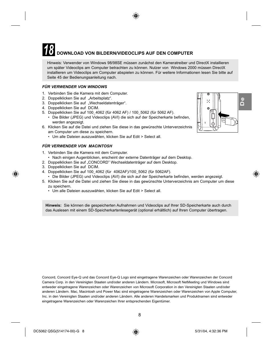 Concord Camera Eye-Q 5062AF User Manual | Page 26 / 51