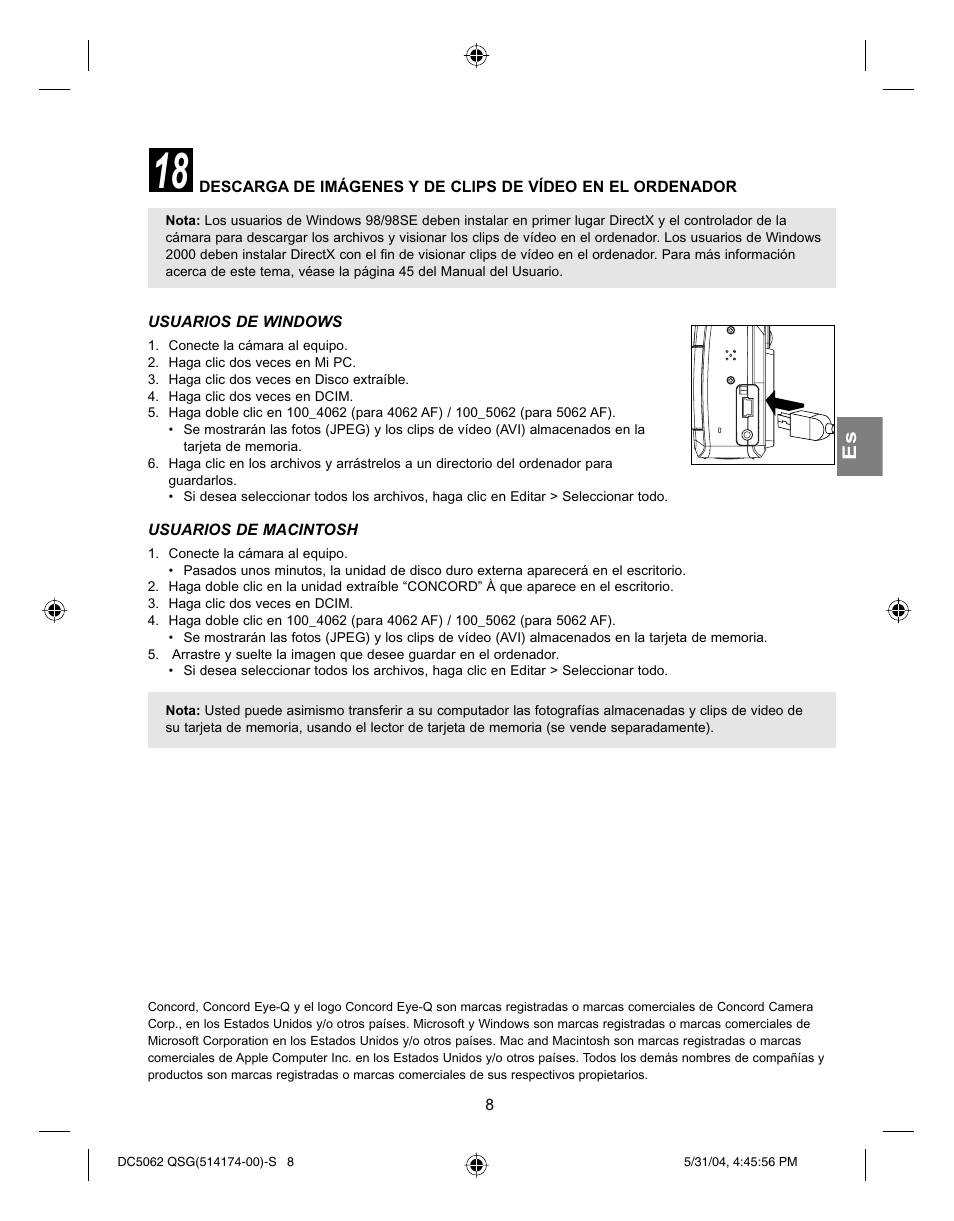 Concord Camera Eye-Q 5062AF User Manual | Page 34 / 51