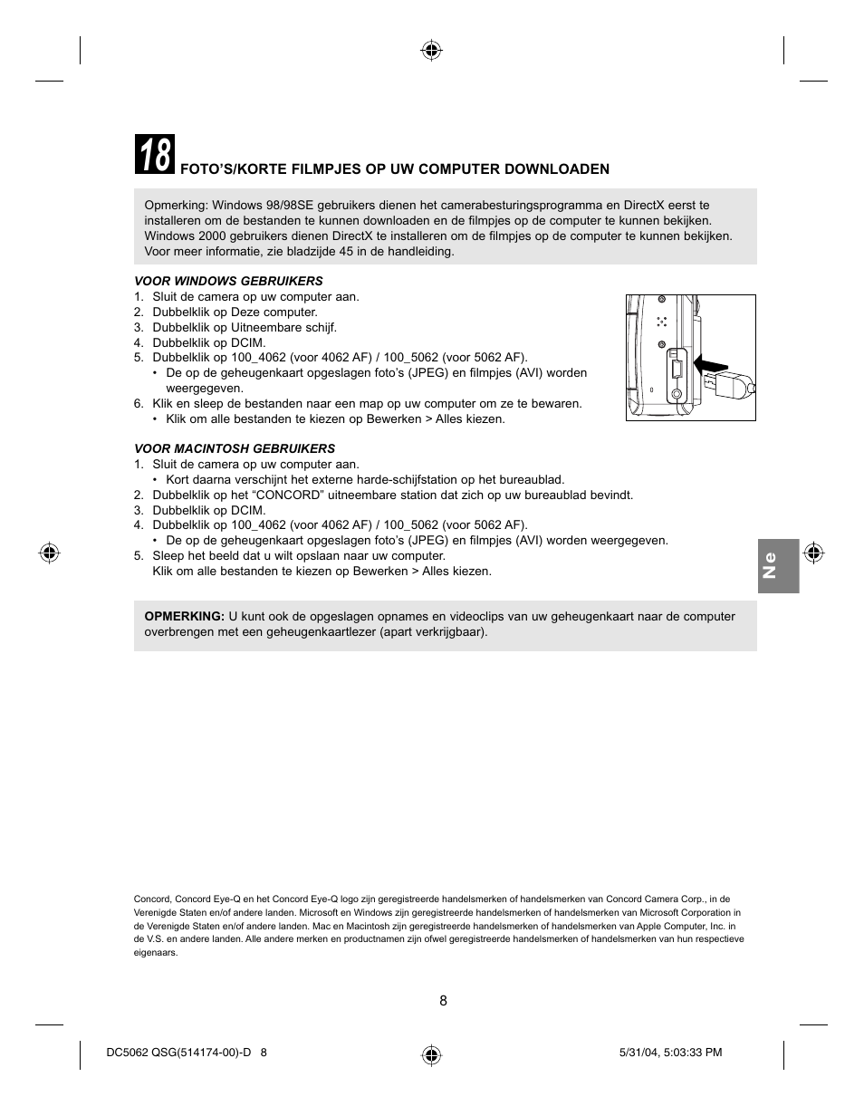 Concord Camera Eye-Q 5062AF User Manual | Page 50 / 51