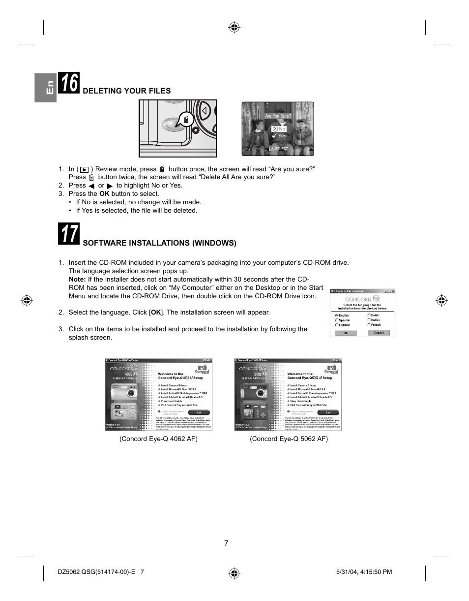 Concord Camera Eye-Q 5062AF User Manual | Page 9 / 51
