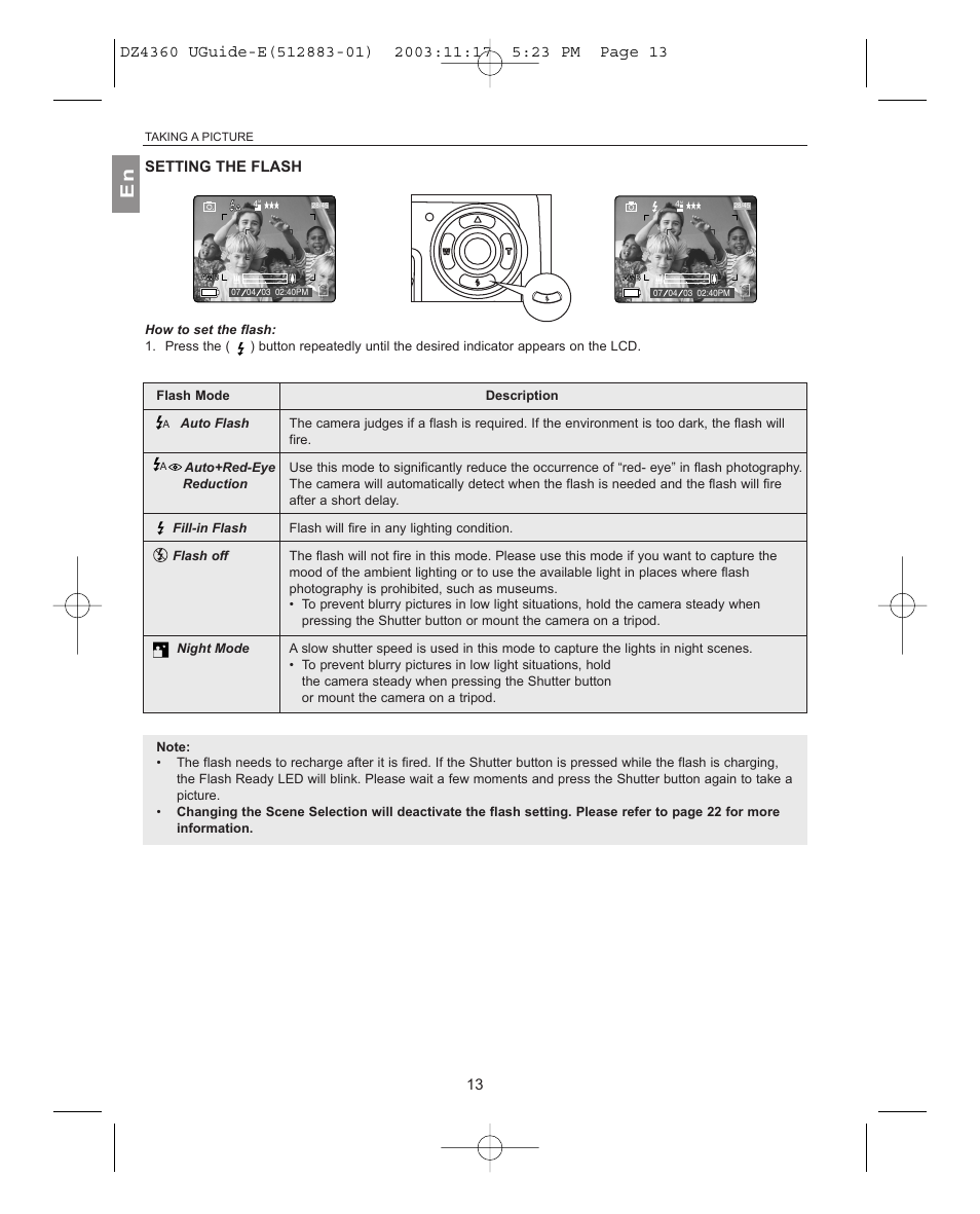 Setting the flash | Concord Camera 4360Z User Manual | Page 14 / 61