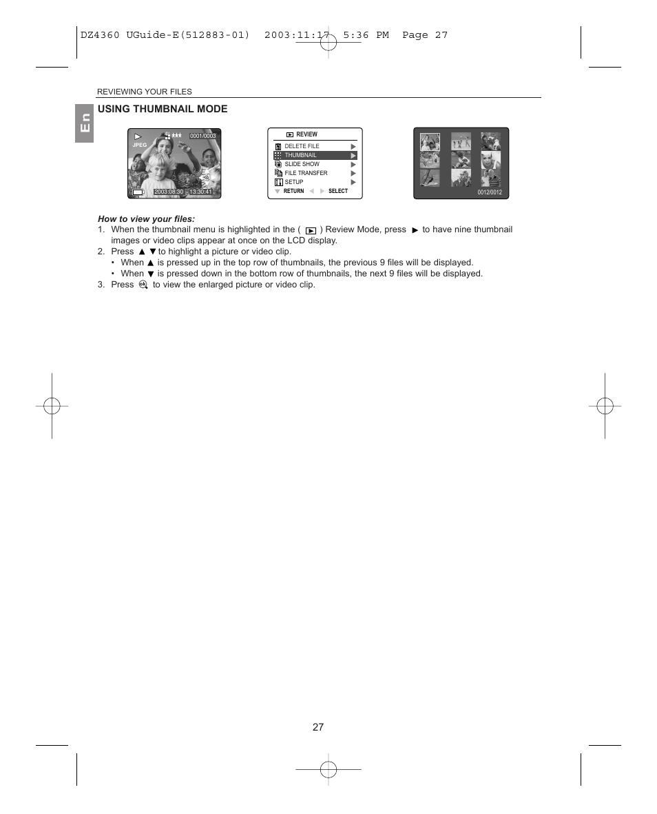 Using thumbnail mode | Concord Camera 4360Z User Manual | Page 28 / 61