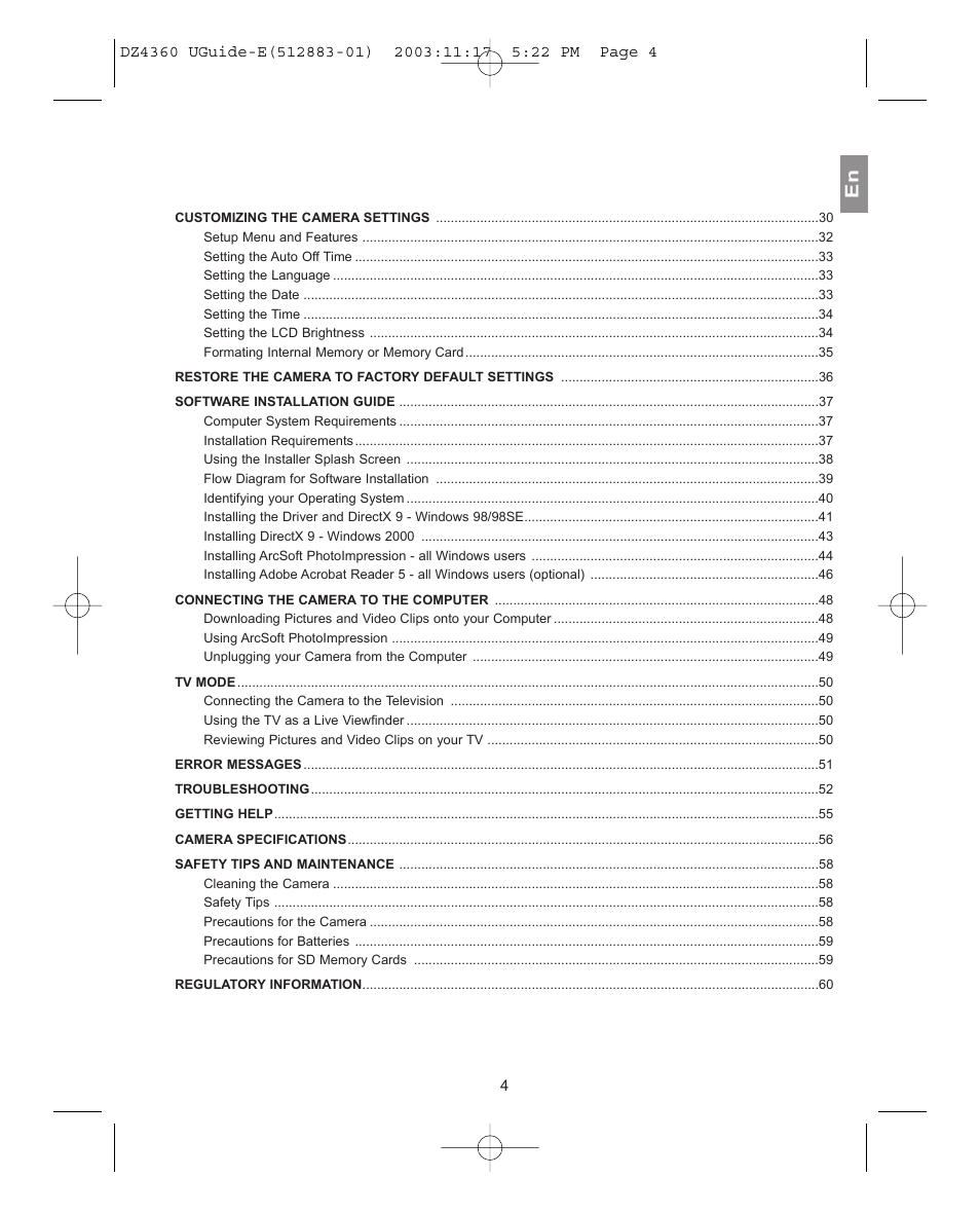 Concord Camera 4360Z User Manual | Page 5 / 61