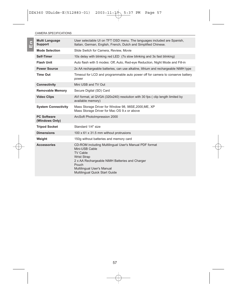 Concord Camera 4360Z User Manual | Page 58 / 61