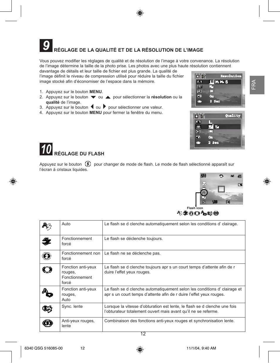 Réglage du flash | Concord Camera 6340z User Manual | Page 14 / 59