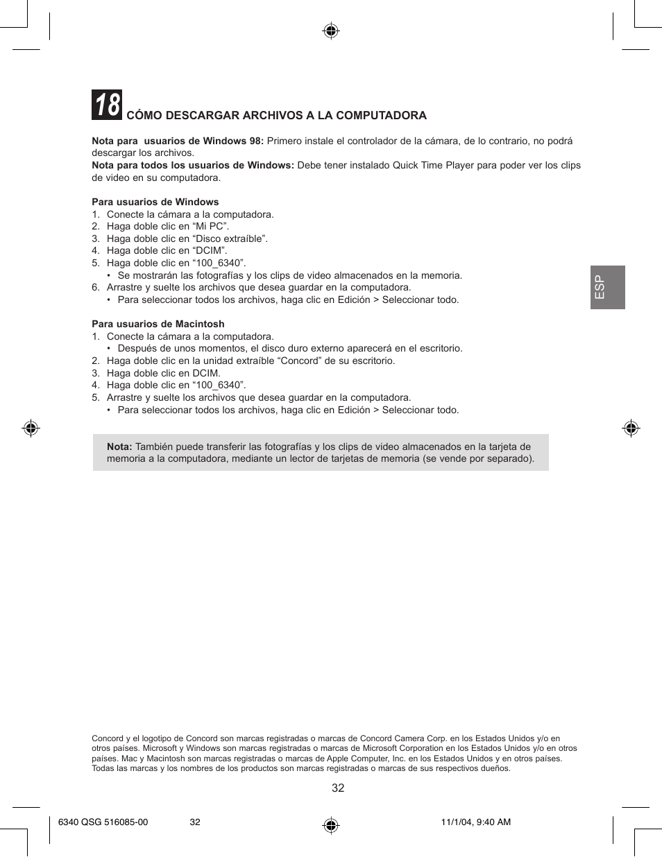 Cómo descargar archivos a la computadora | Concord Camera 6340z User Manual | Page 34 / 59
