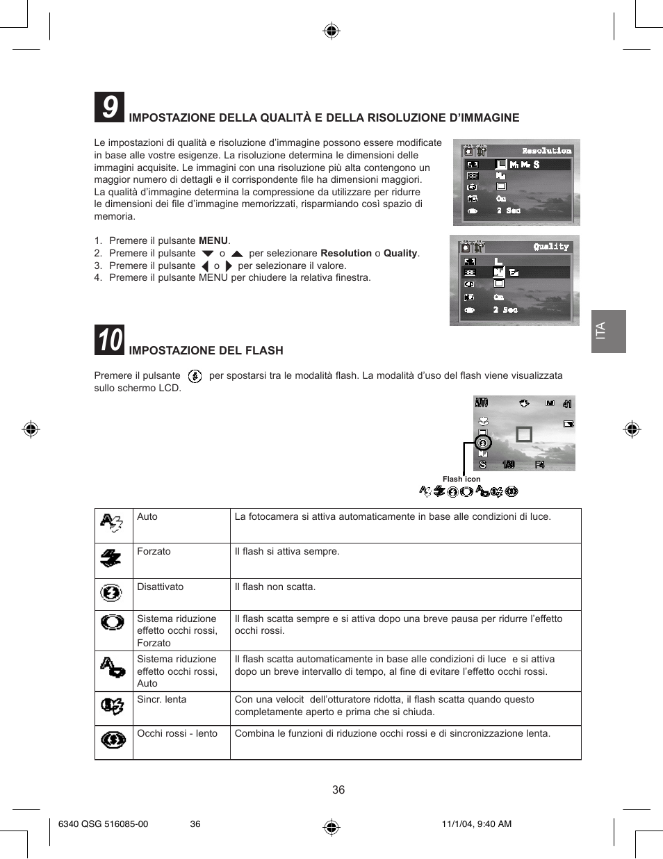 Impostazione del flash | Concord Camera 6340z User Manual | Page 38 / 59