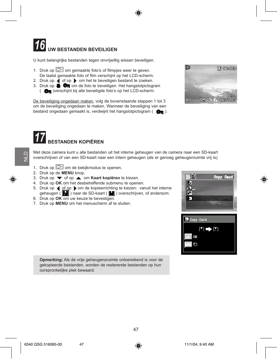 Uw bestanden beveiligen, Bestanden kopiëren | Concord Camera 6340z User Manual | Page 49 / 59
