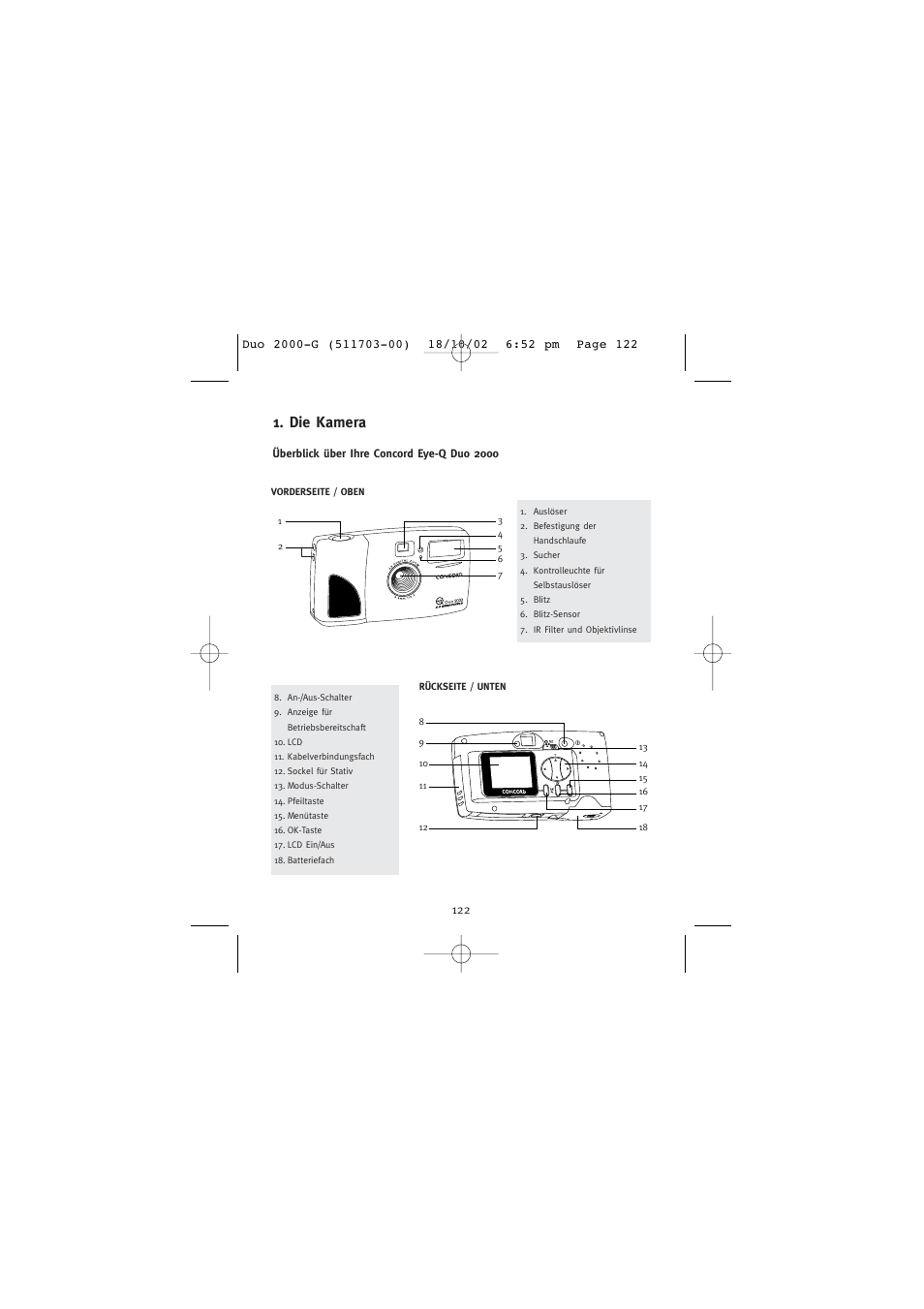 Die kamera | Concord Camera Duo 2000 User Manual | Page 124 / 231