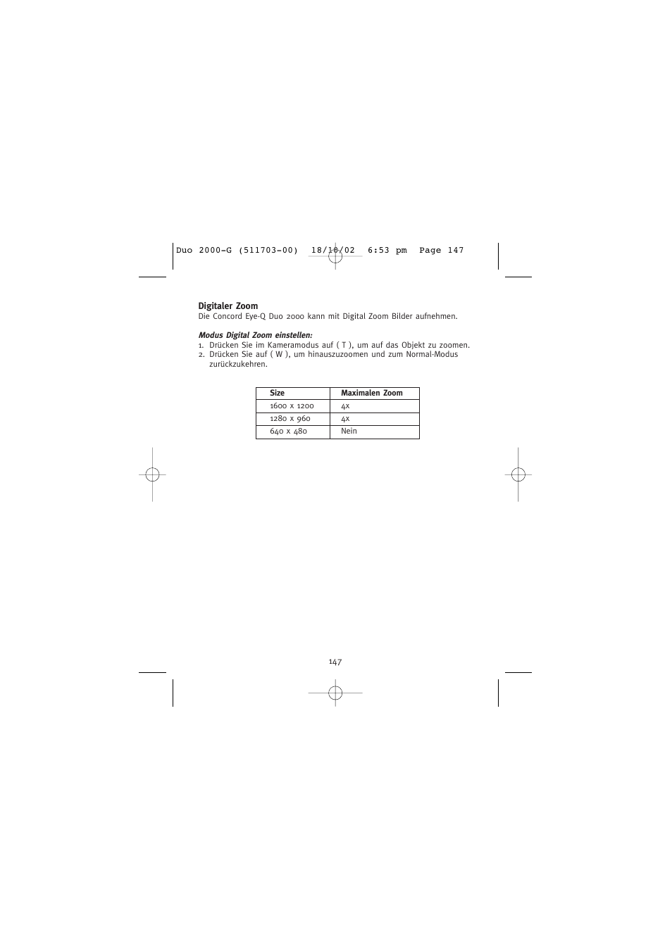 Concord Camera Duo 2000 User Manual | Page 149 / 231