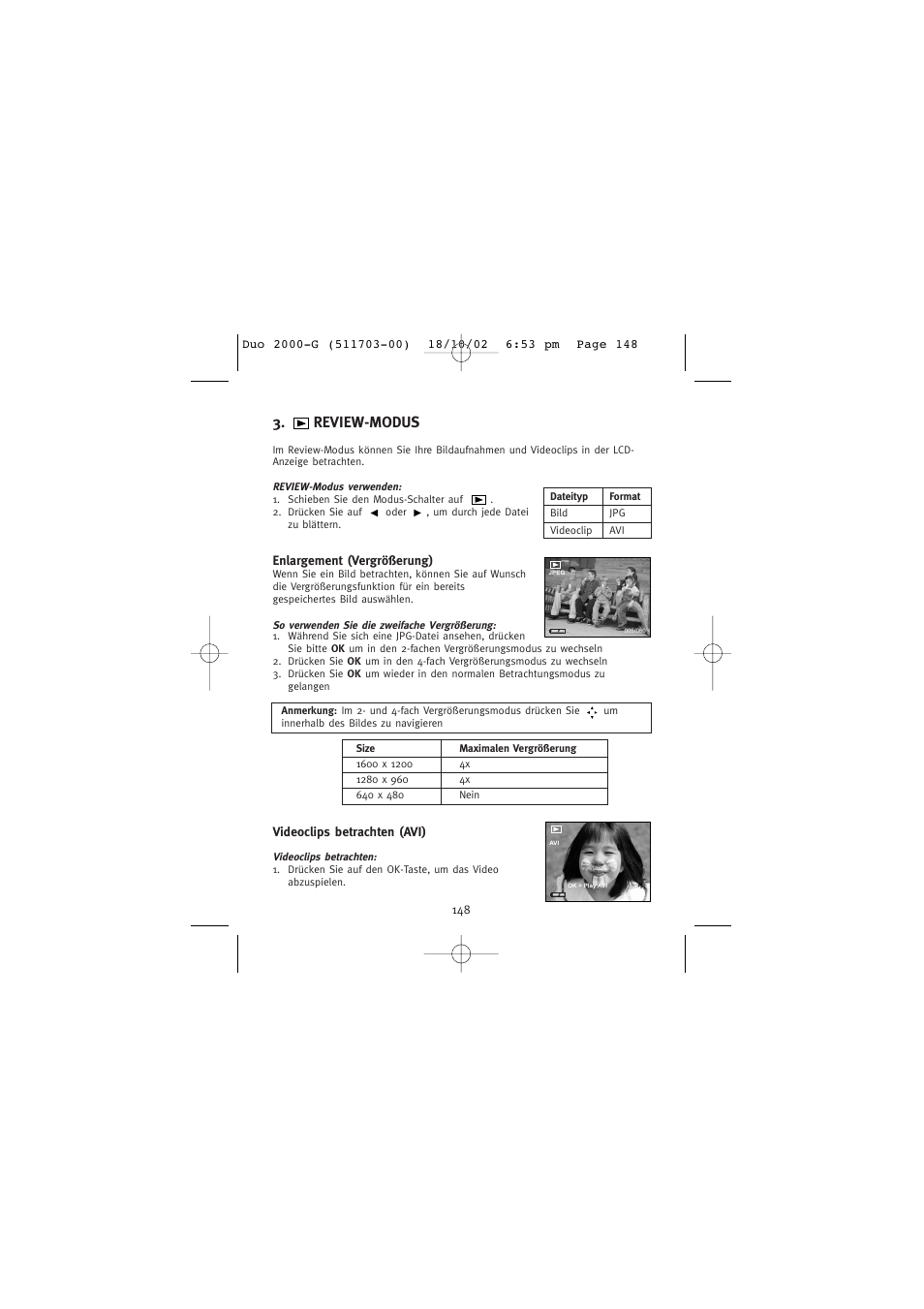 Review-modus | Concord Camera Duo 2000 User Manual | Page 150 / 231