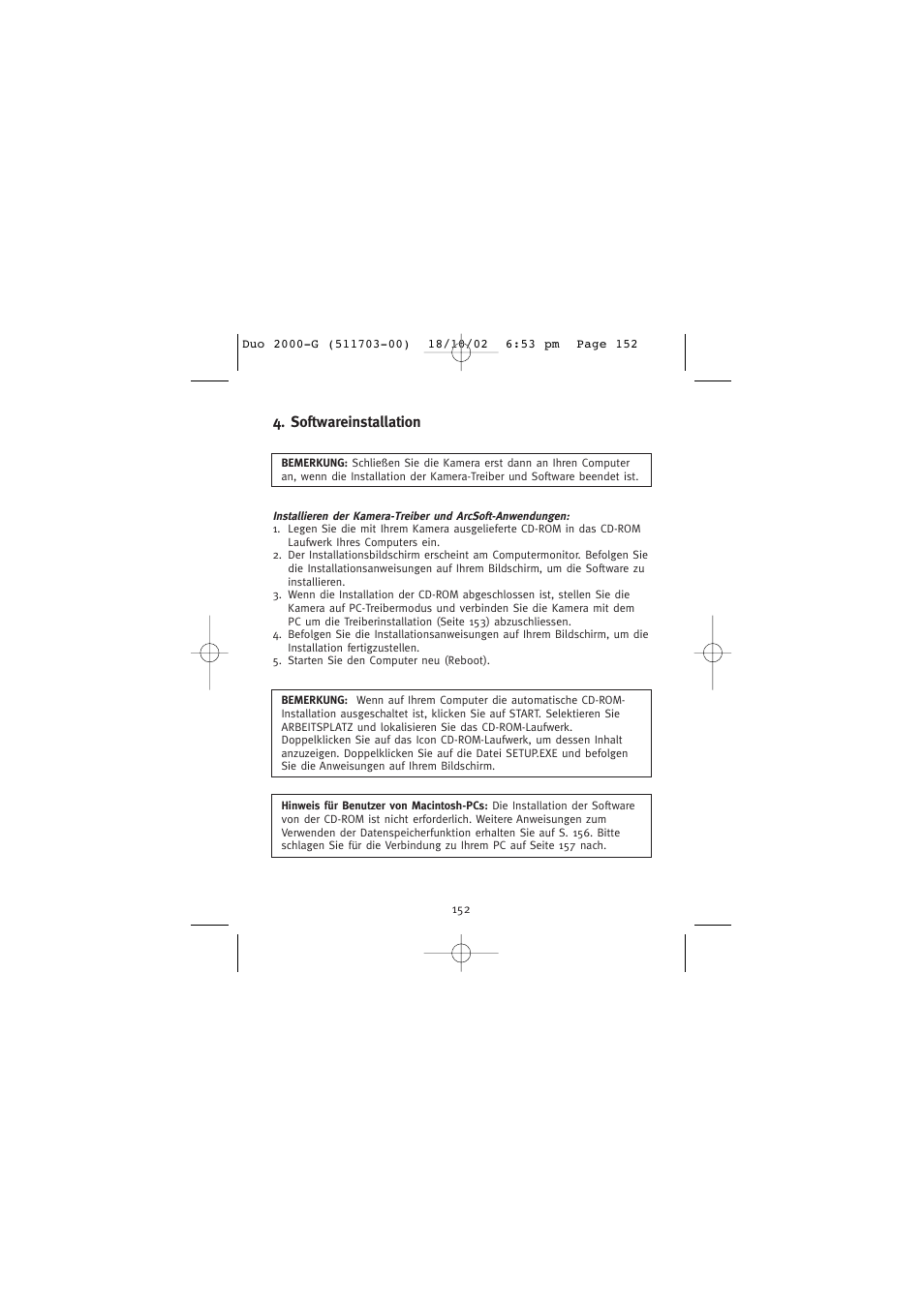 Softwareinstallation | Concord Camera Duo 2000 User Manual | Page 154 / 231