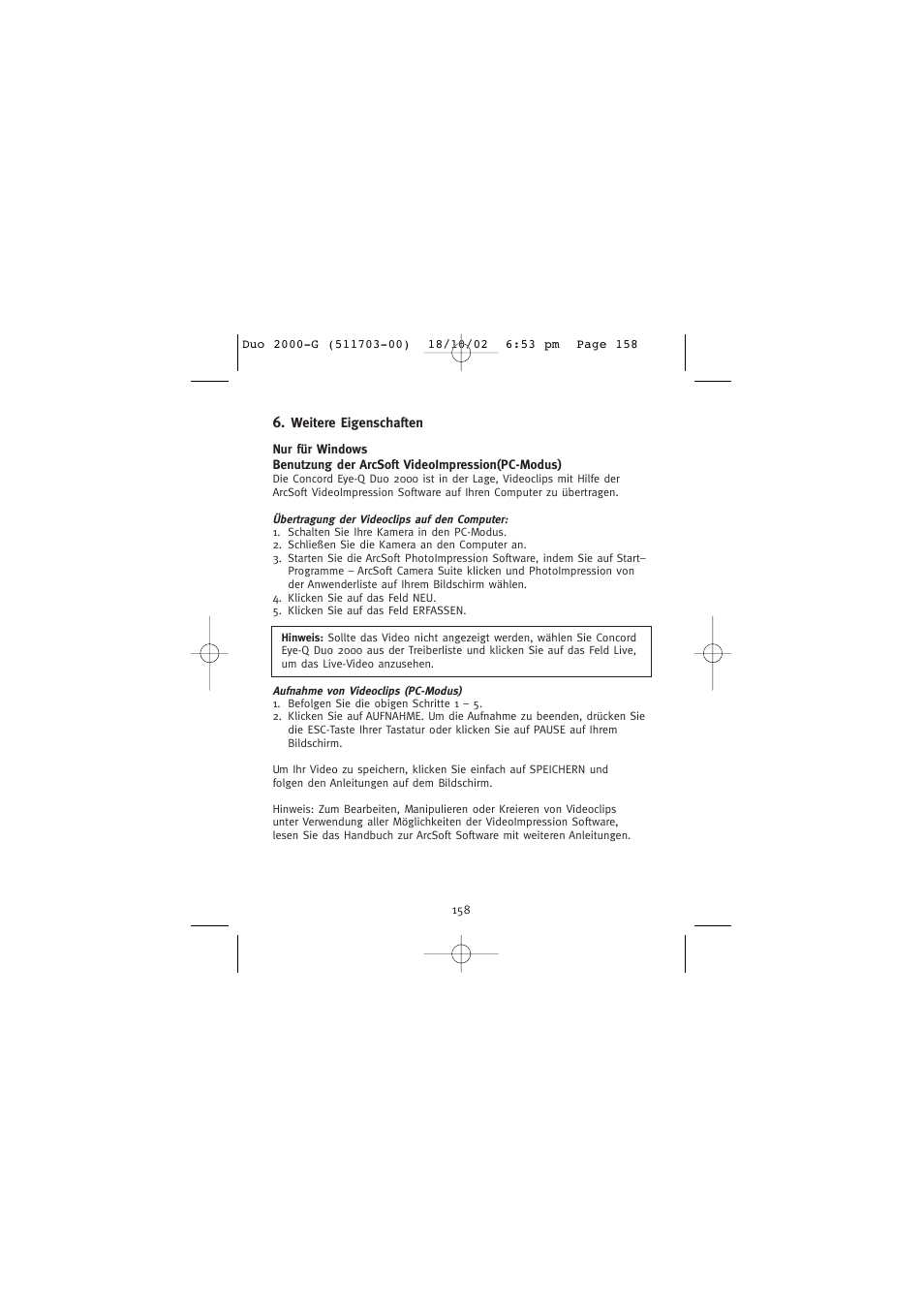 Concord Camera Duo 2000 User Manual | Page 160 / 231