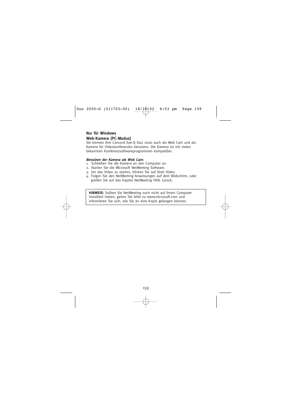 Concord Camera Duo 2000 User Manual | Page 161 / 231