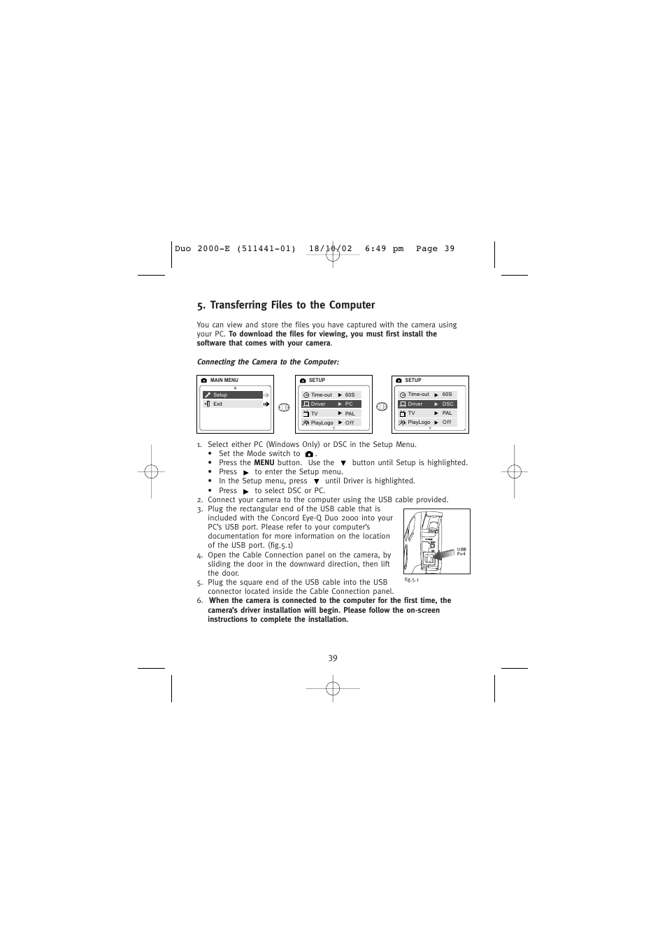 Transferring files to the computer | Concord Camera Duo 2000 User Manual | Page 41 / 231