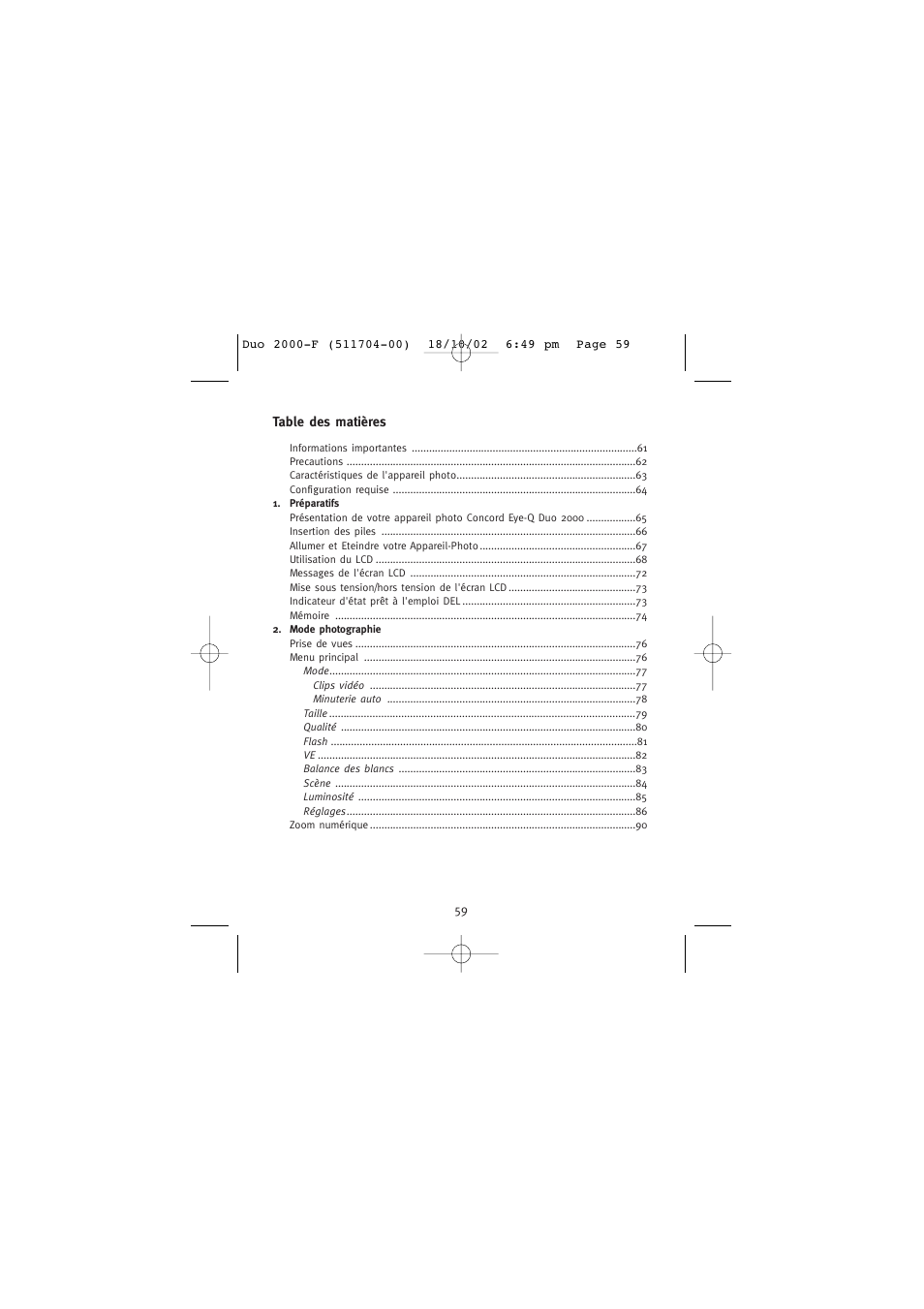 Concord Camera Duo 2000 User Manual | Page 61 / 231