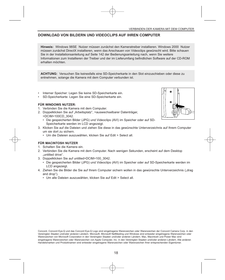 Concord Camera Concord Eye-Q Eye-Q 3042AF User Manual | Page 20 / 40