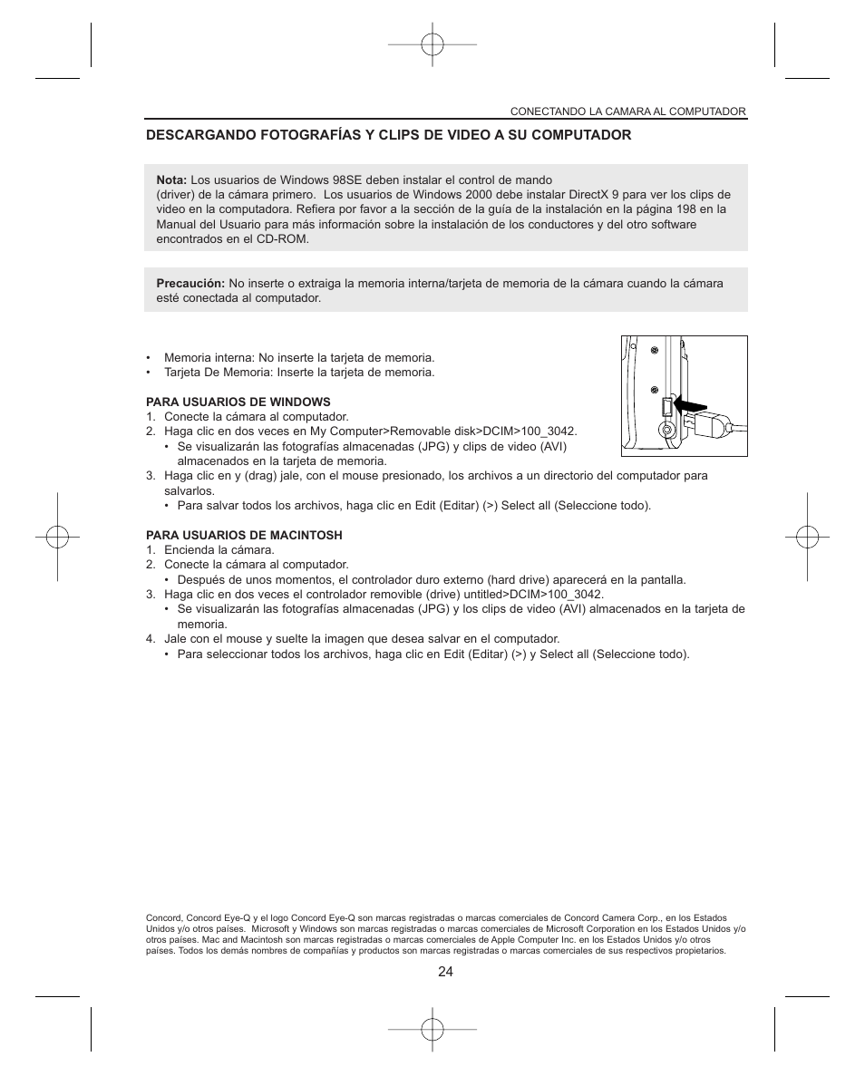 Concord Camera Concord Eye-Q Eye-Q 3042AF User Manual | Page 26 / 40