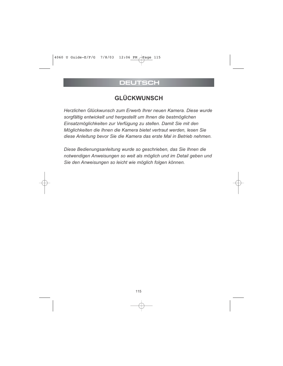 Deutsch, Glückwunsch | Concord Camera 4060 AF User Manual | Page 117 / 346