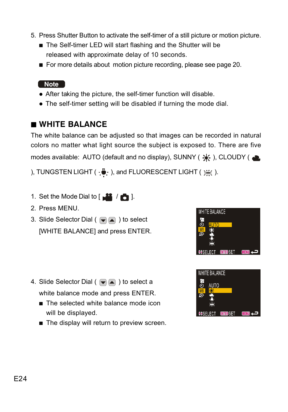 White balance | Concord Camera DV2020 User Manual | Page 25 / 69