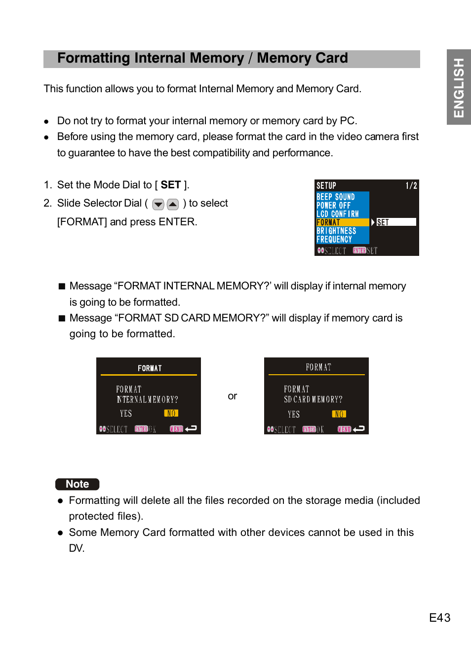 English | Concord Camera DV2020 User Manual | Page 44 / 69