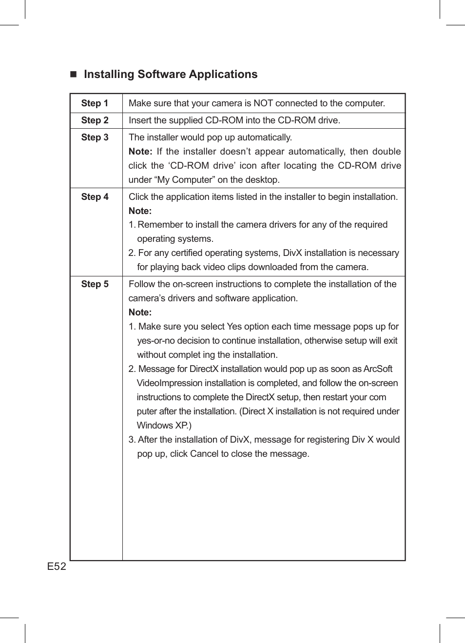 Installing software applications | Concord Camera DV2020 User Manual | Page 53 / 69