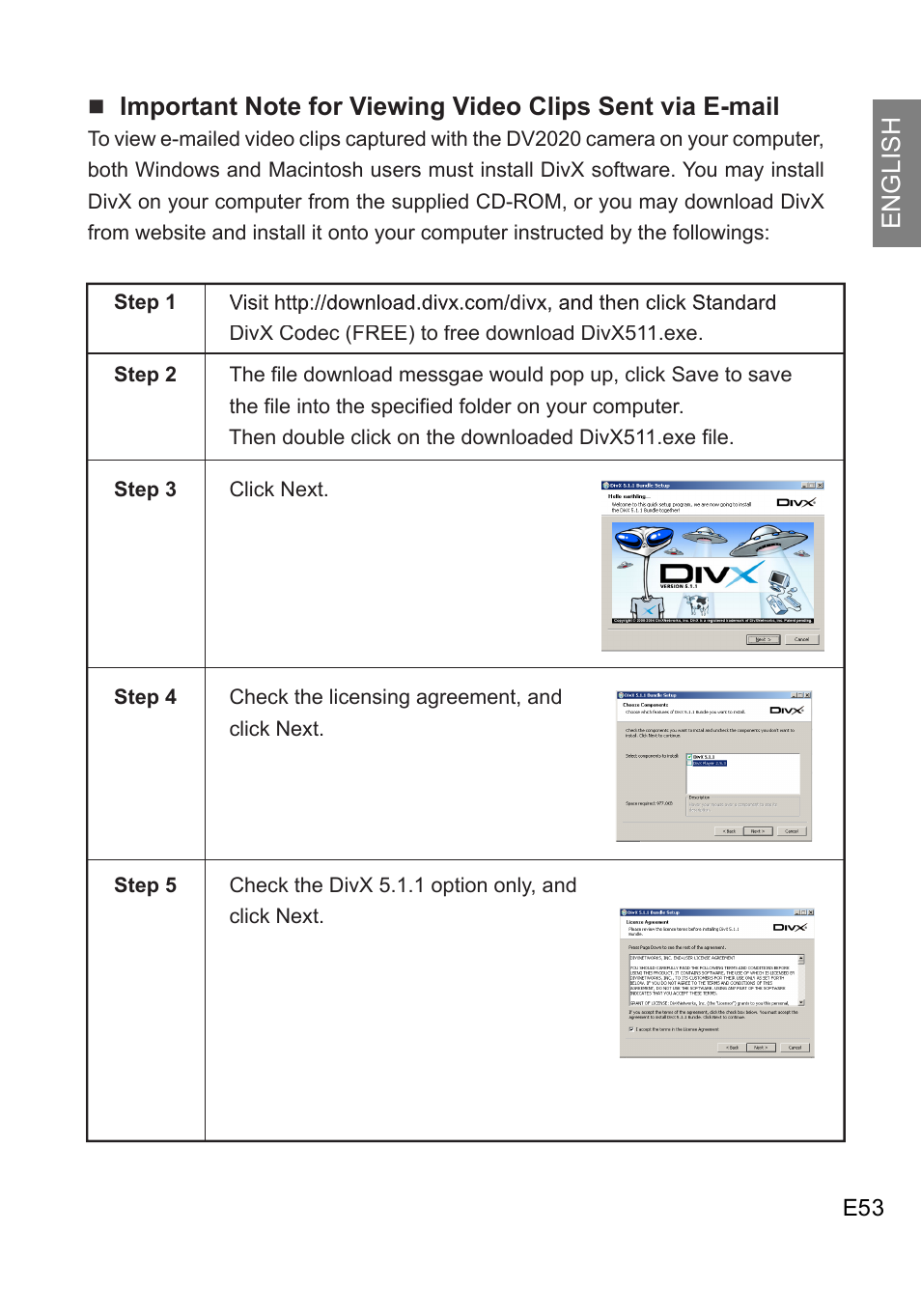 English | Concord Camera DV2020 User Manual | Page 54 / 69