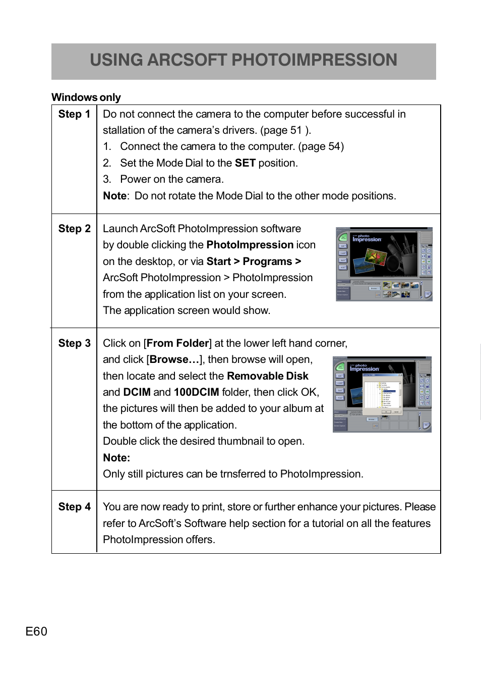 Using arcsoft photoimpression | Concord Camera DV2020 User Manual | Page 61 / 69